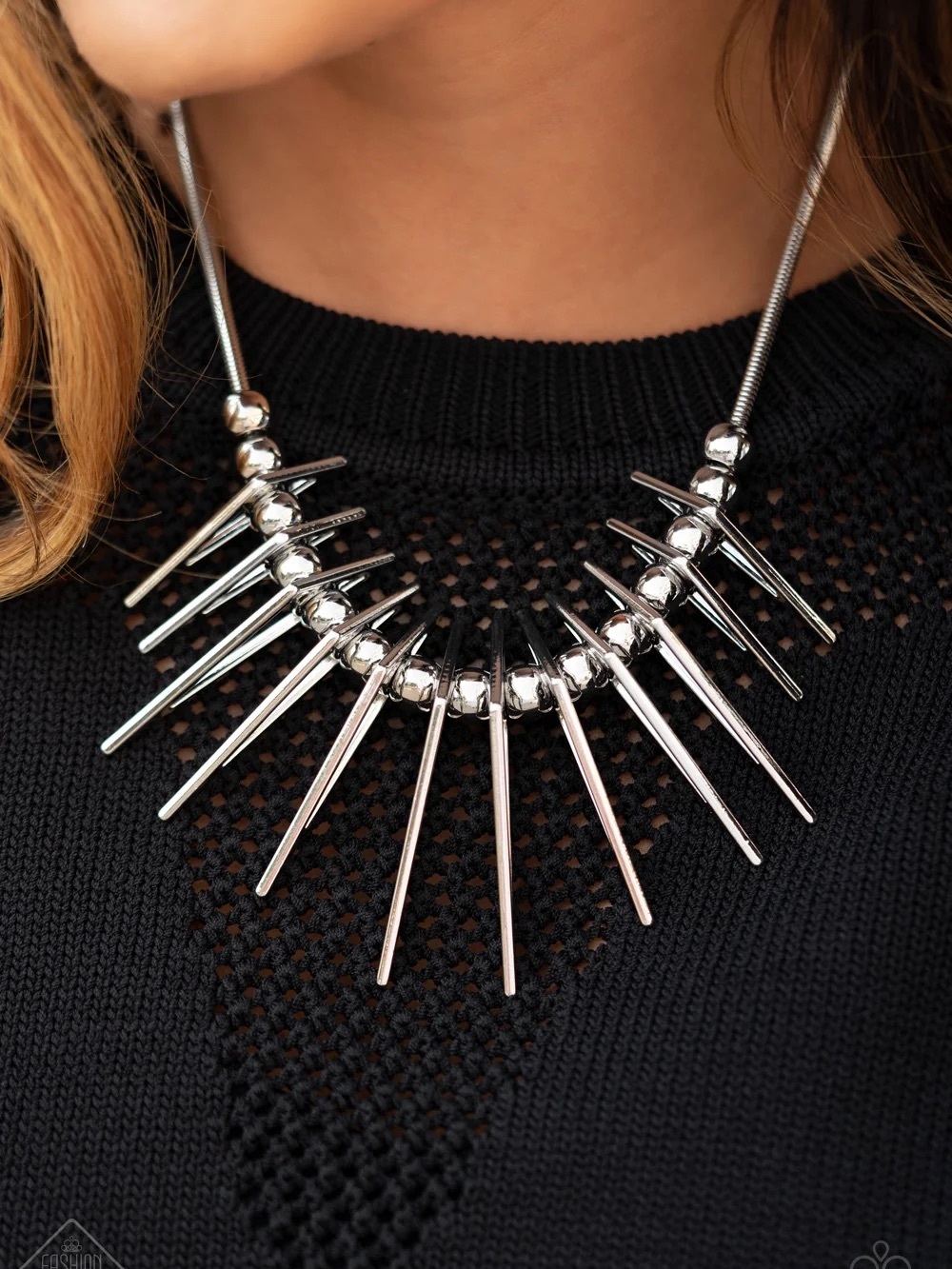 Paparazzi Silver Spike Statement Necklace